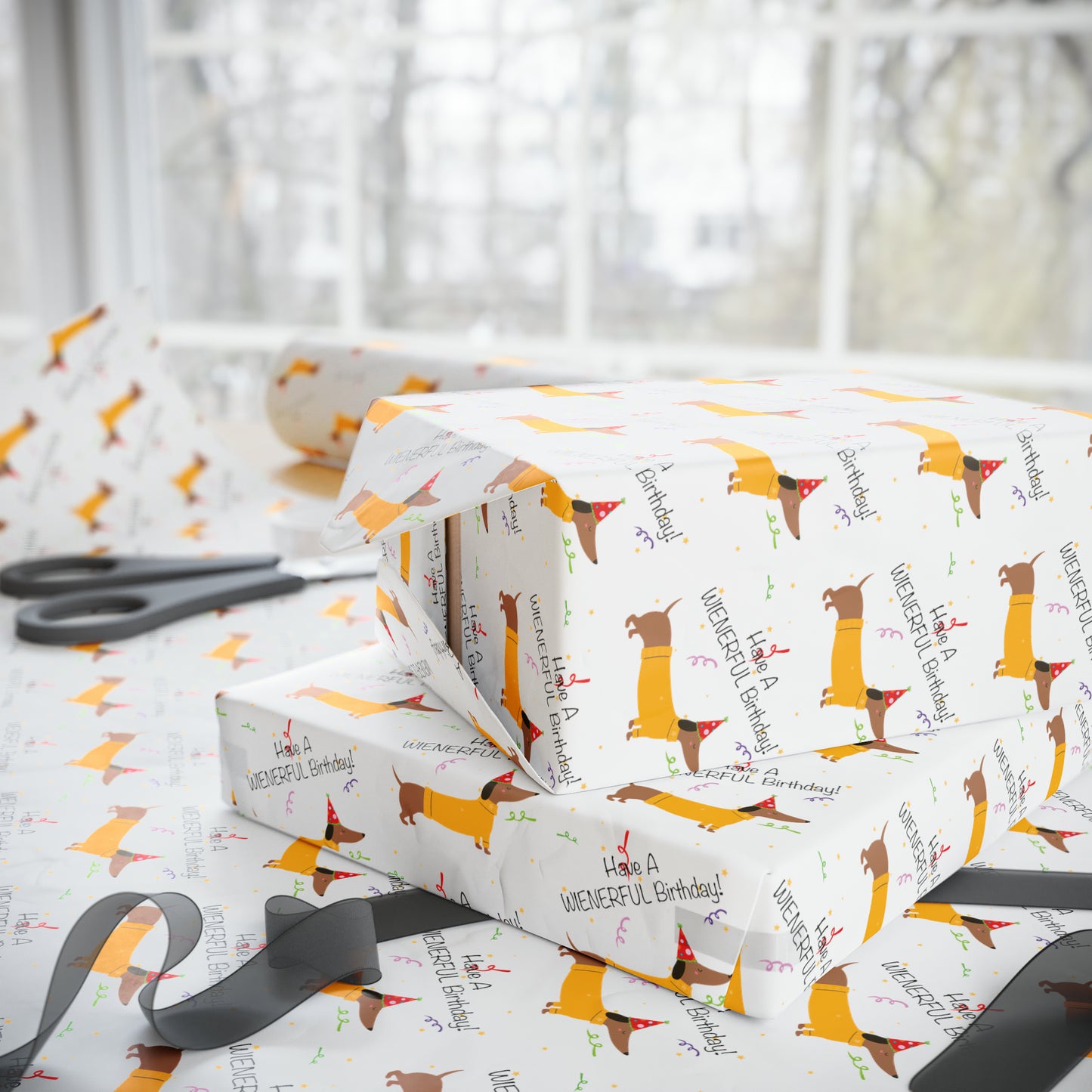 Have a Wienerful Birthday Dachshund Wrapping Paper - Finleys Online