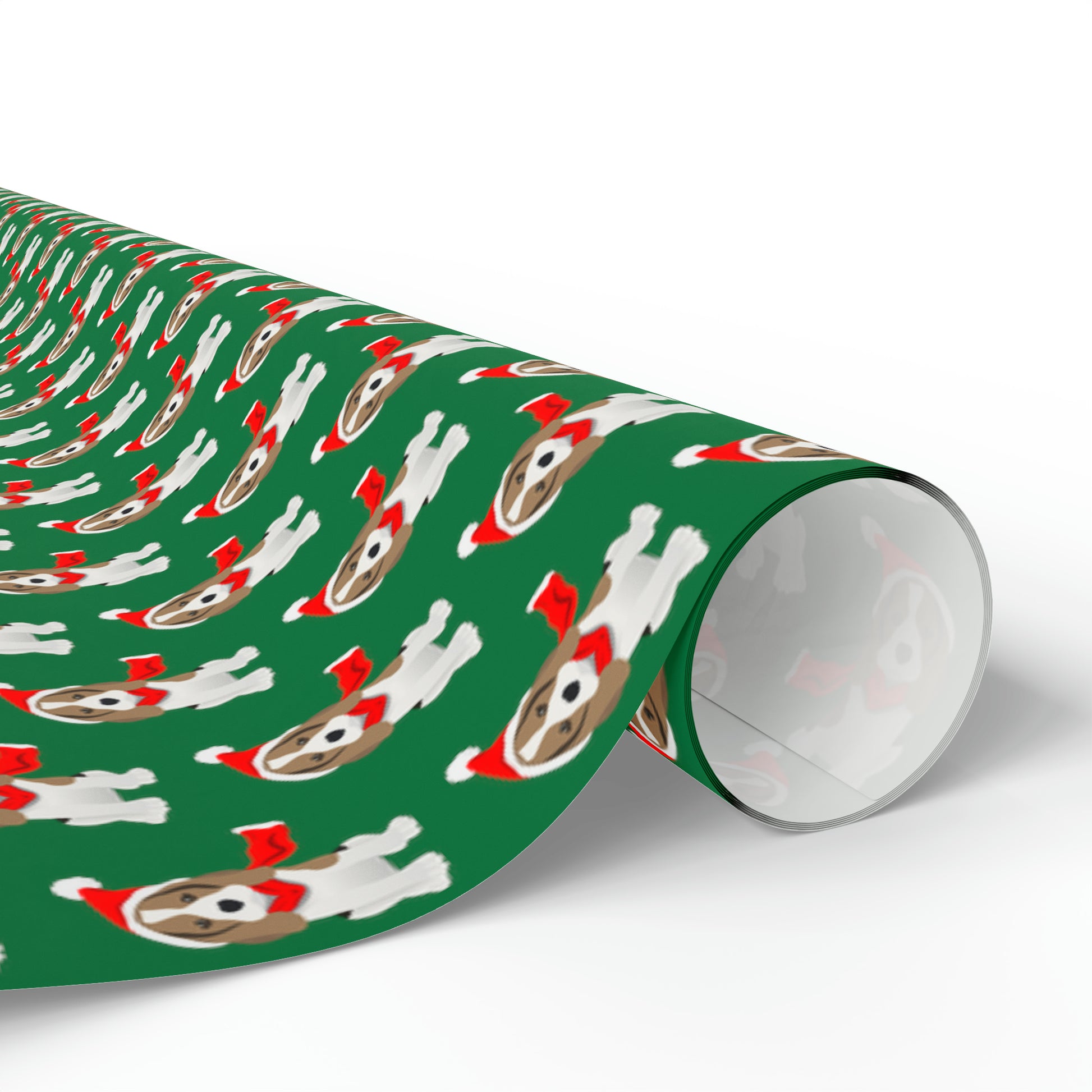 New Sizes: Beagle Puppy Green Wrapping Paper - Finleys Online