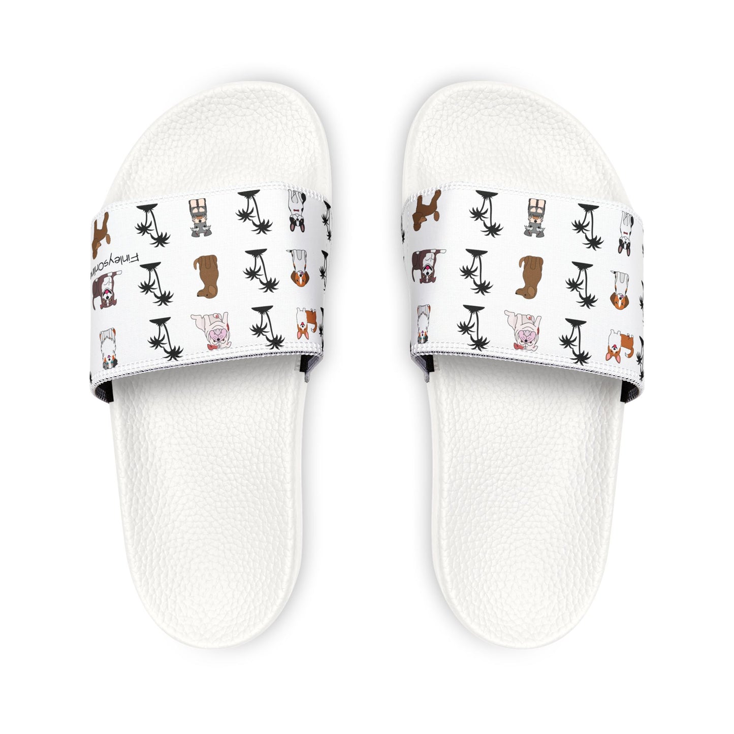 Dogs & Palms Womens Slides — Washable Beach & Shower Sandals for Dog Lovers