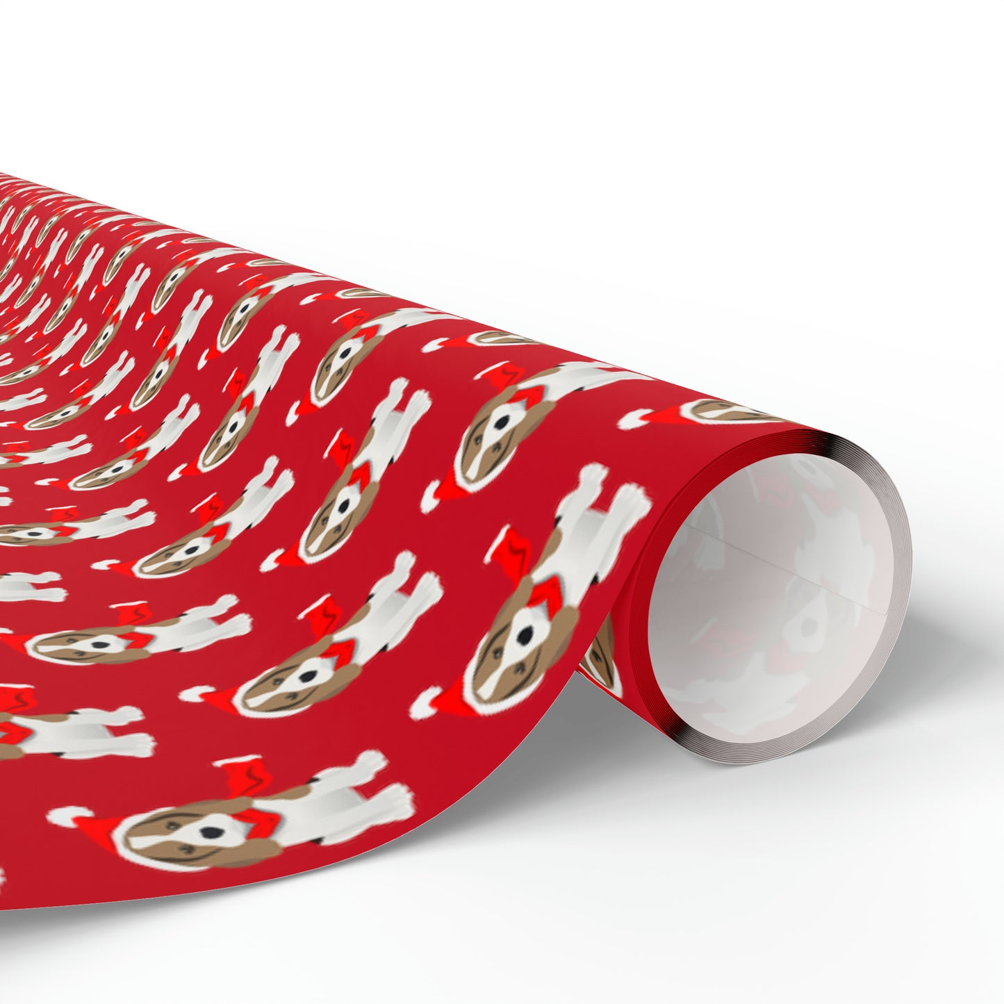 New Sizes: Beagle Puppy Red Wrapping Paper - Finleys Online