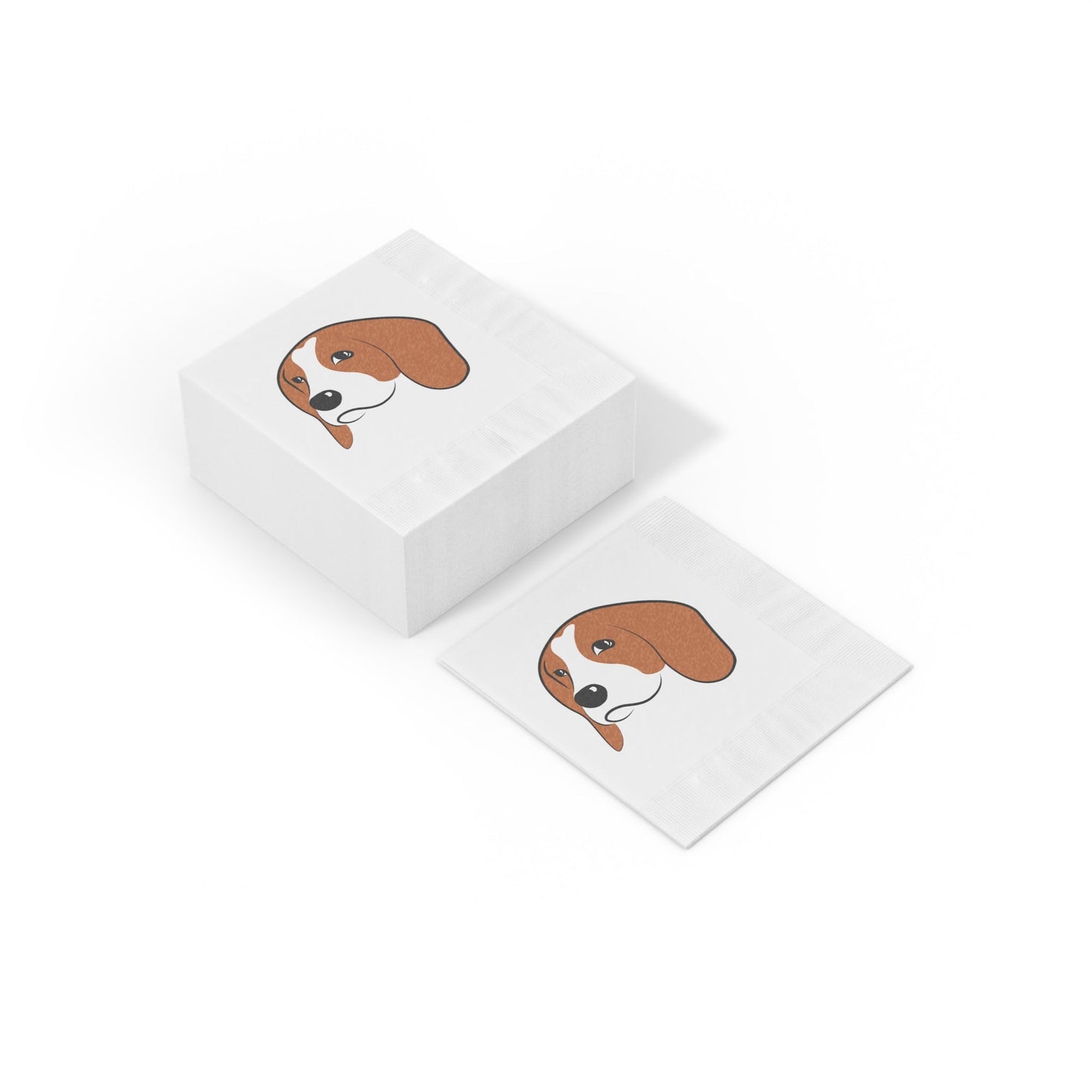 Beagle Face White Coined Napkins - Clearance - Finleys Online