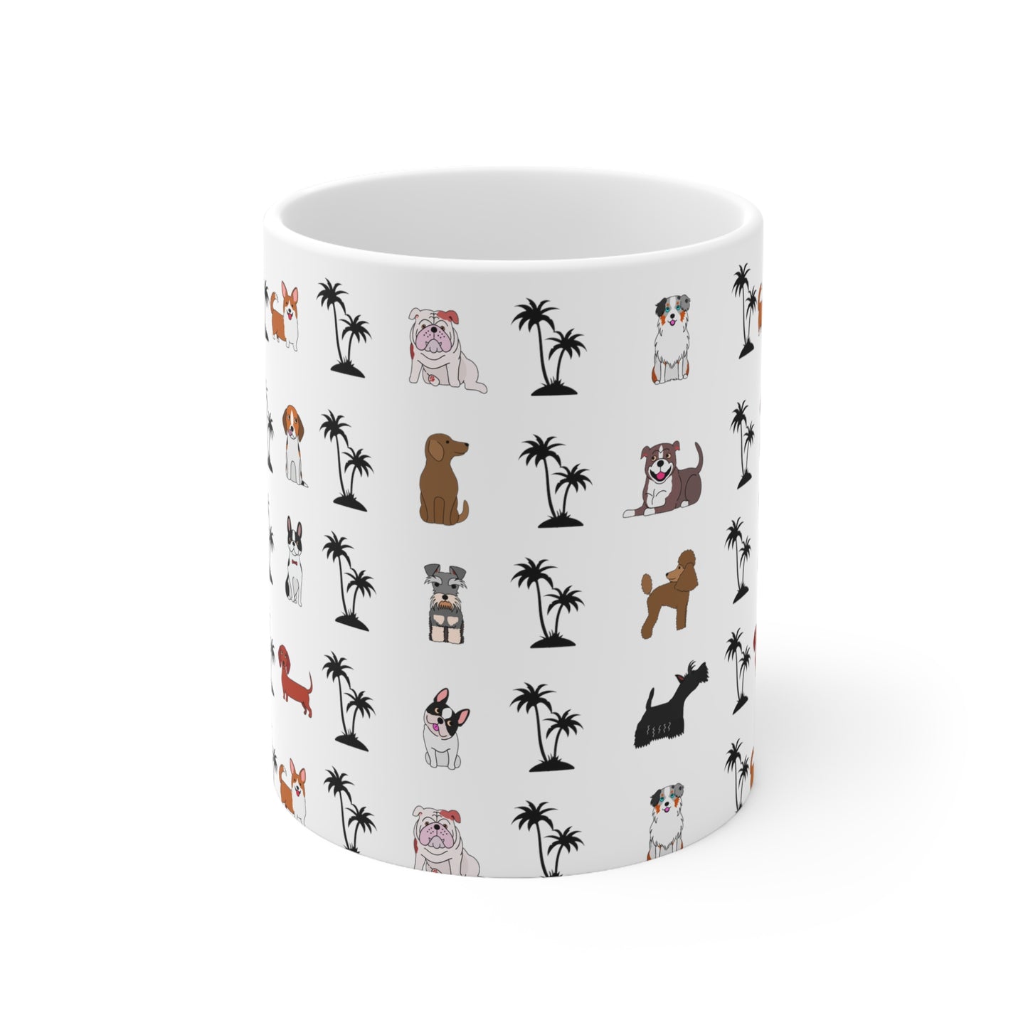 Dogs and Palms Ceramic Mug 11oz - Finleys Online