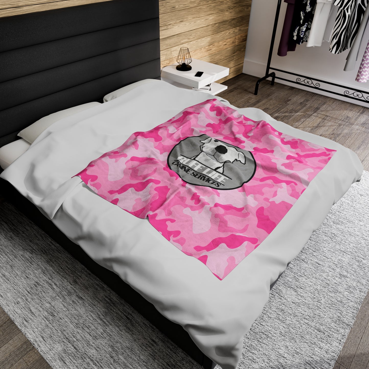 Ruff Life Pink Camo Blanket