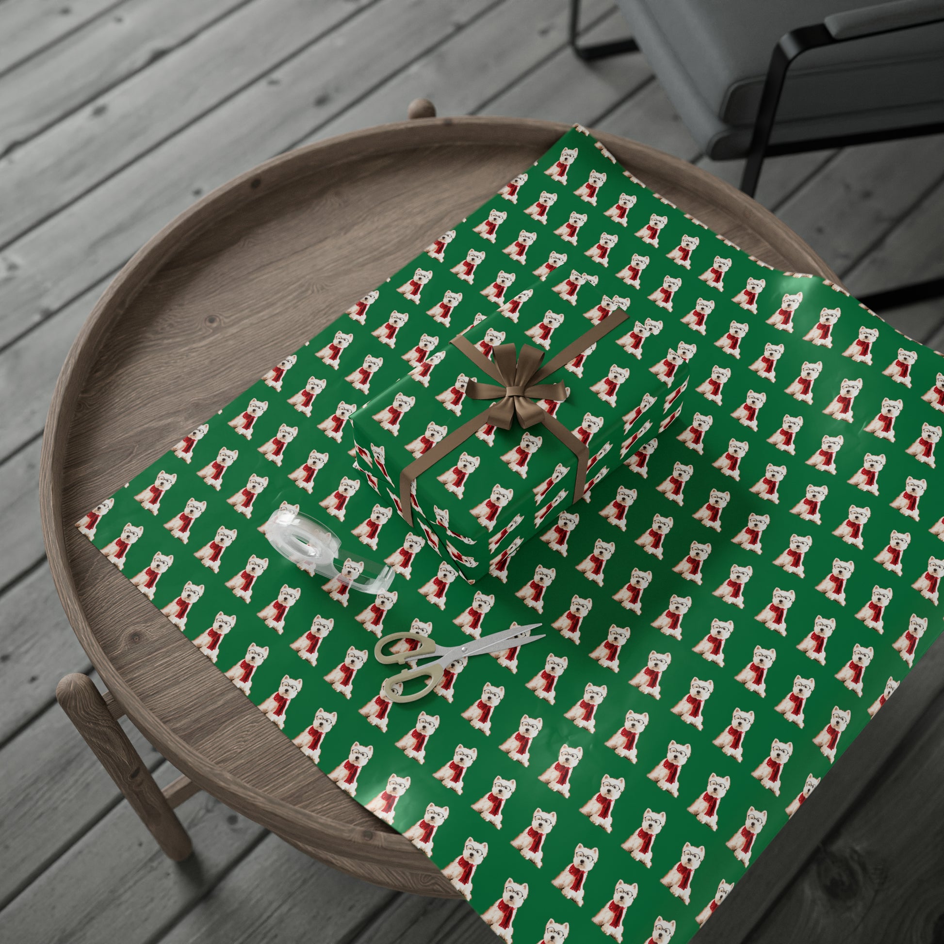 Westie Green Wrapping Paper - Finleys Online