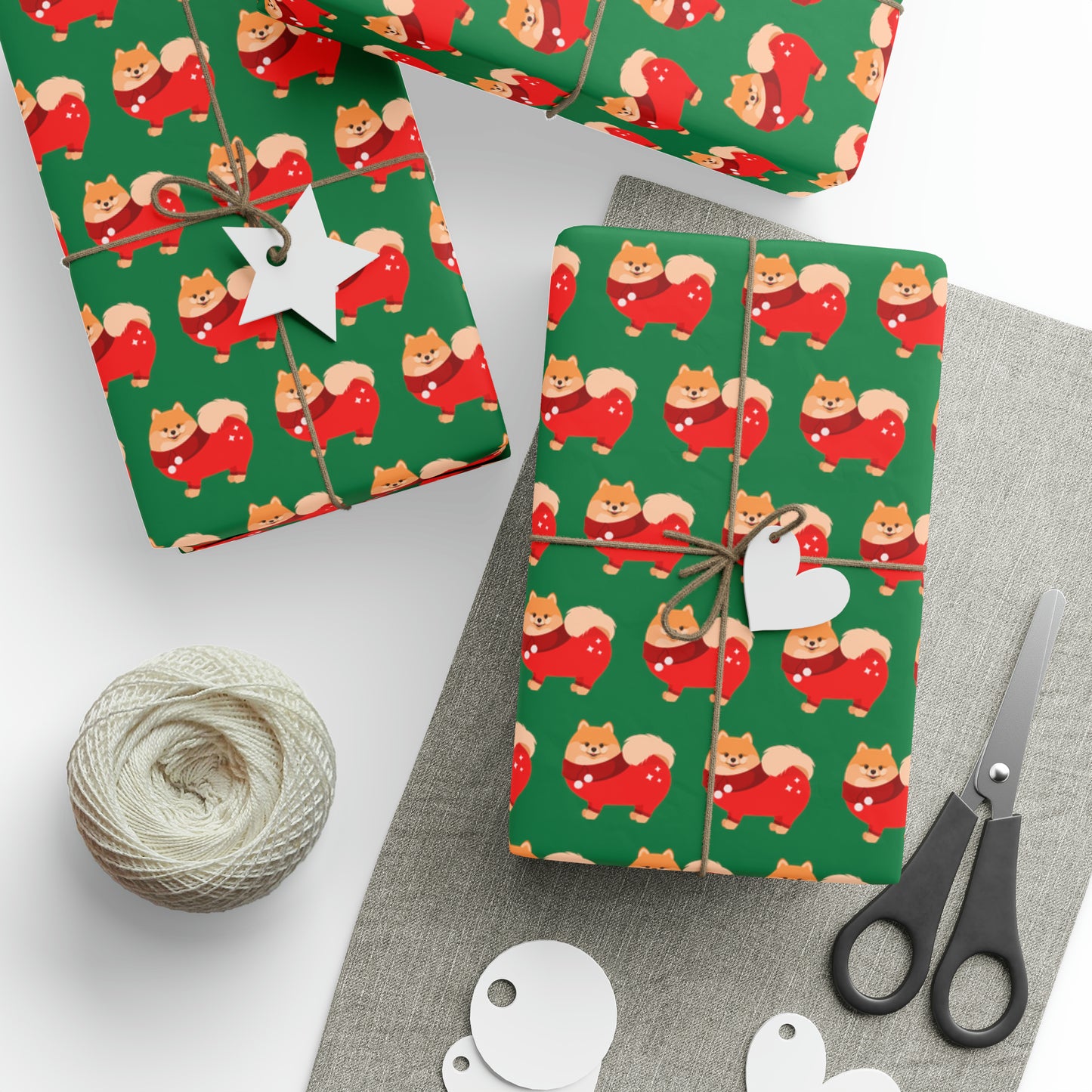 Pomeranian Green Wrapping Paper - Finleys Online