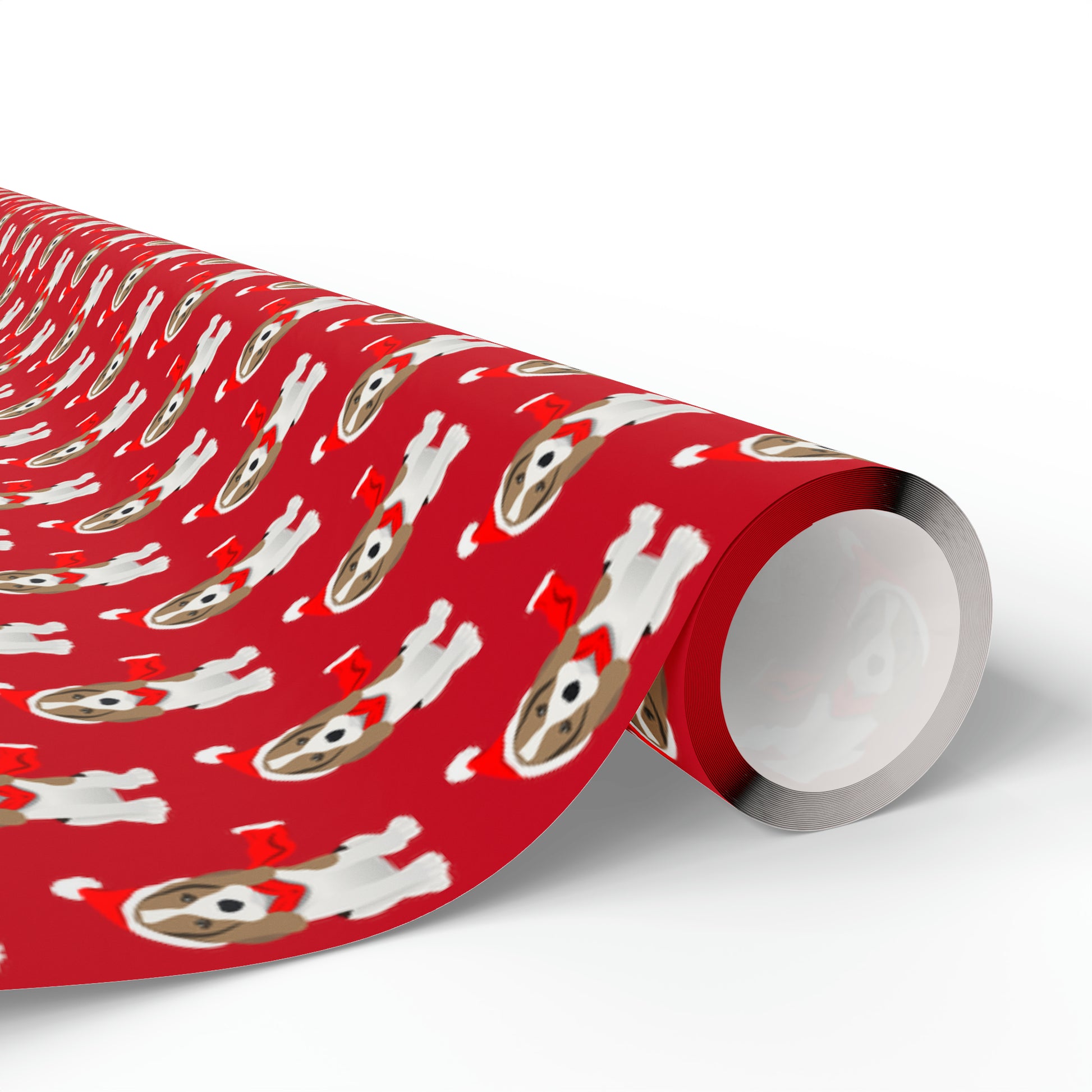 New Sizes: Beagle Puppy Red Wrapping Paper - Finleys Online