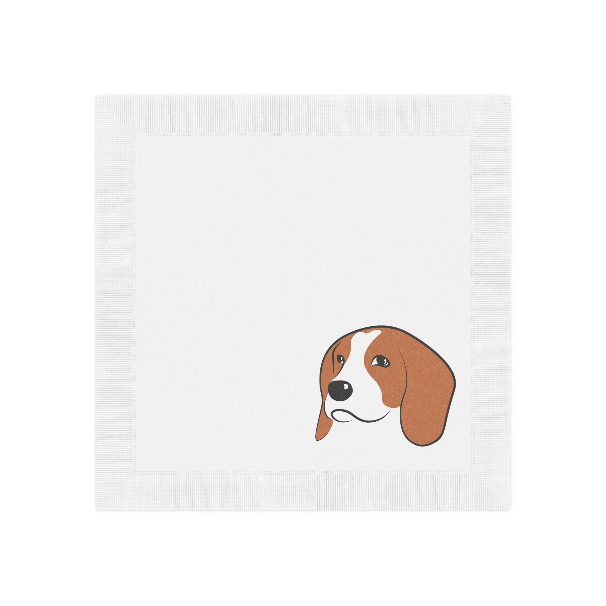 Beagle Face White Coined Napkins - Clearance - Finleys Online