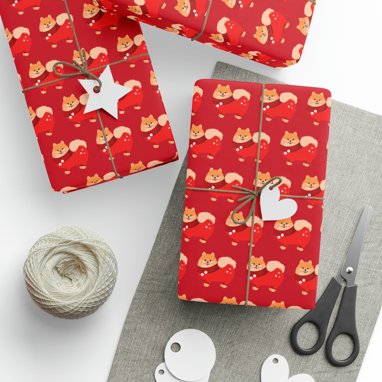 Pomeranian Red Wrapping Paper - Finleys Online