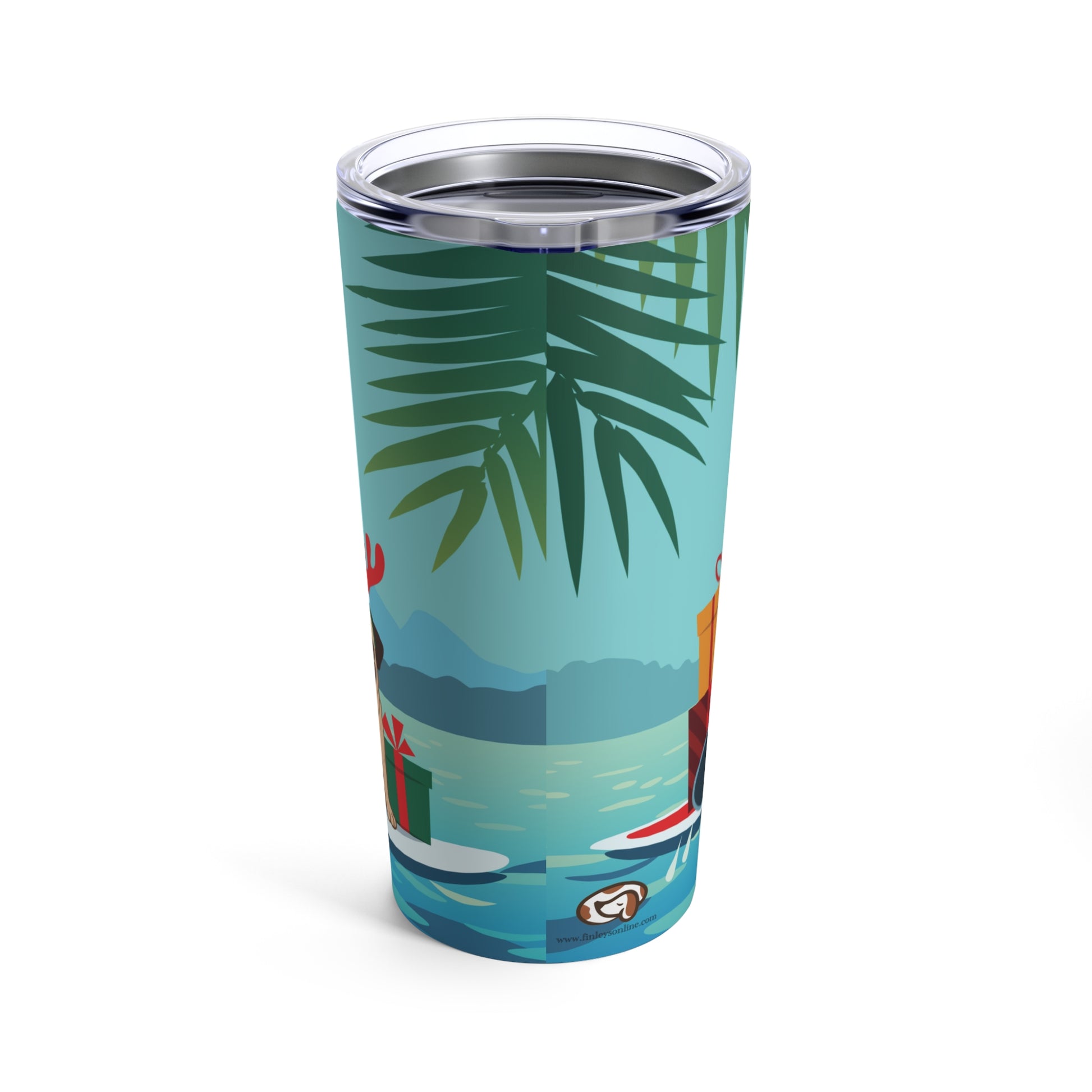 Surfing Santa & Pug - Tumbler 20oz - Finleys Online