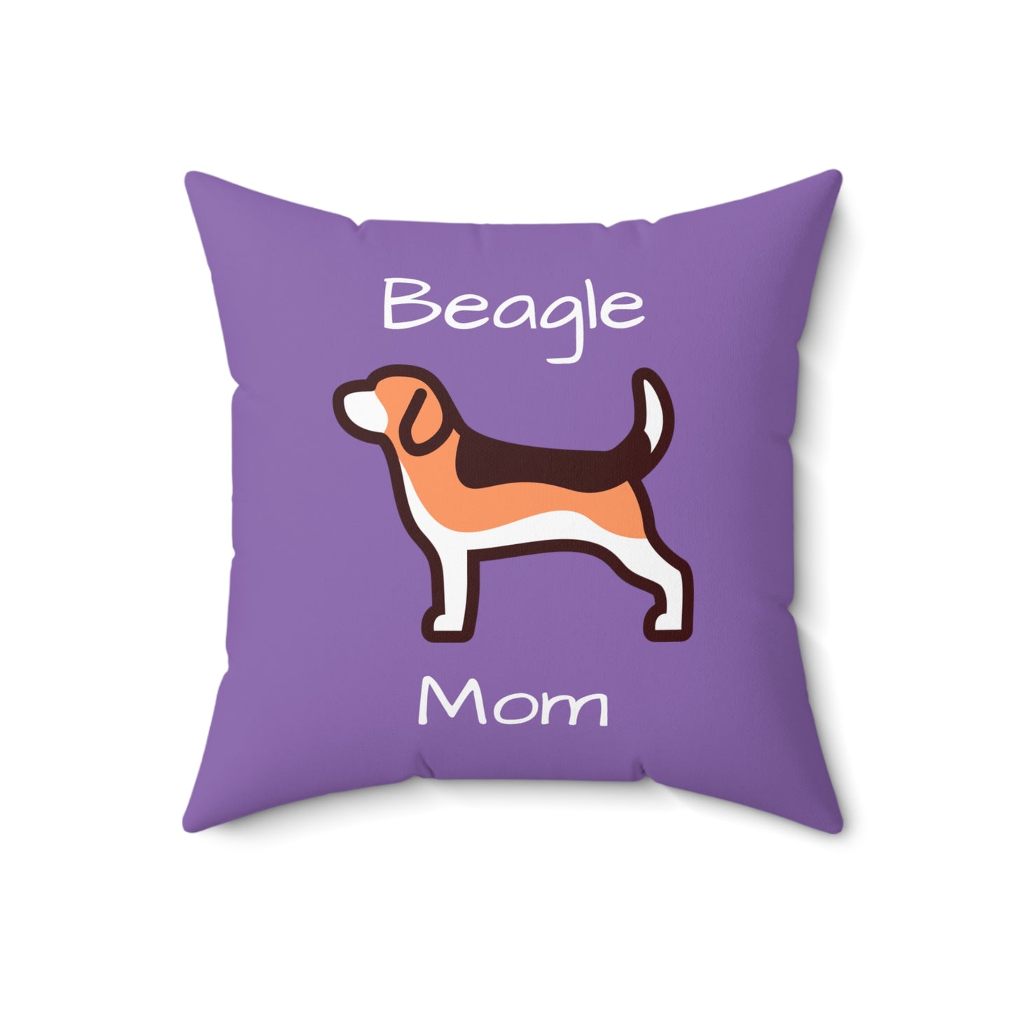 Beagle Mom Spun Polyester Square Pillow - Lavender - Finleys Online