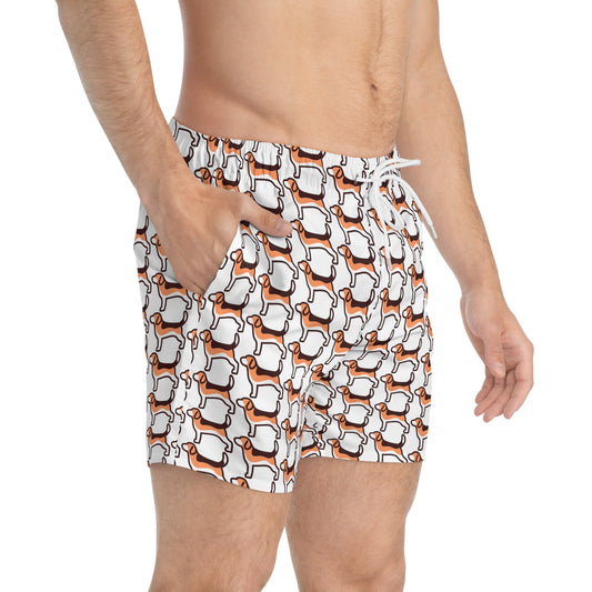 Modern Beagle Swim Trunks - White - Finleys Online