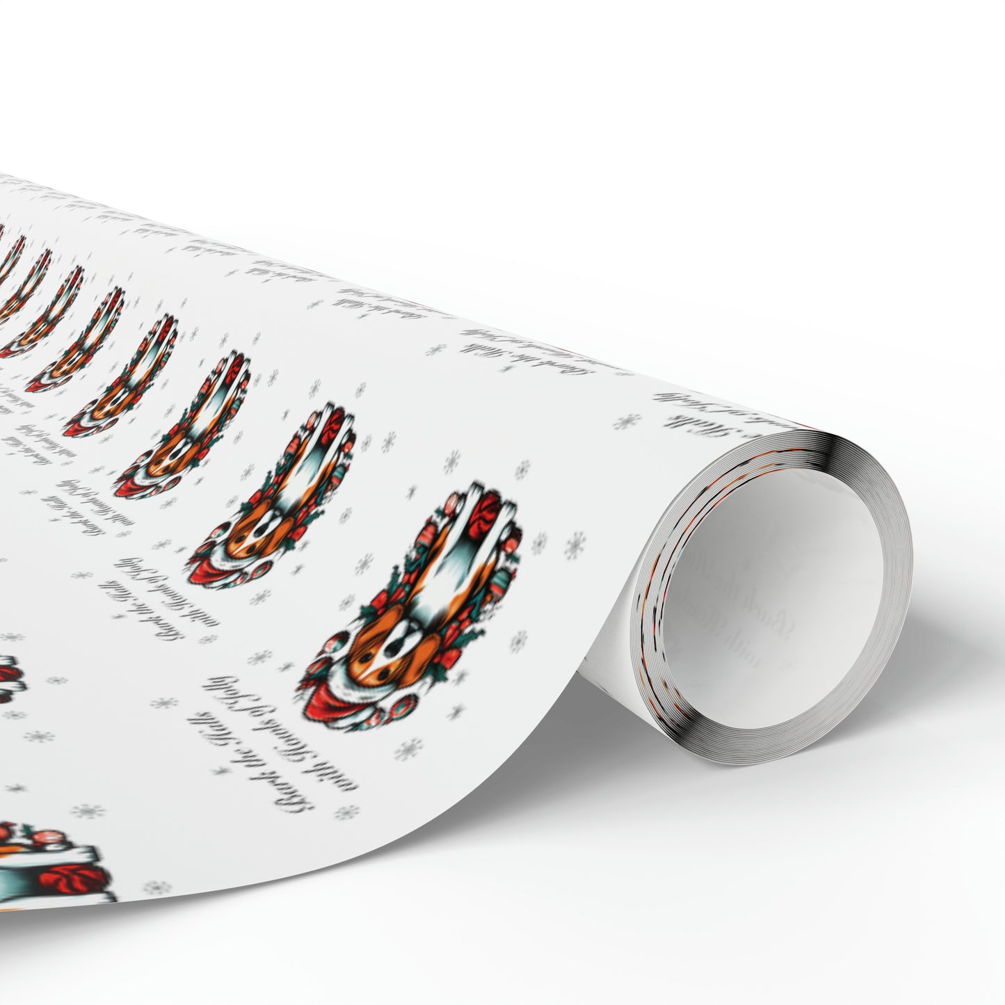 "Bark the Halls with Howls of Jolly" Beagle Wrapping Paper - Finleys Online