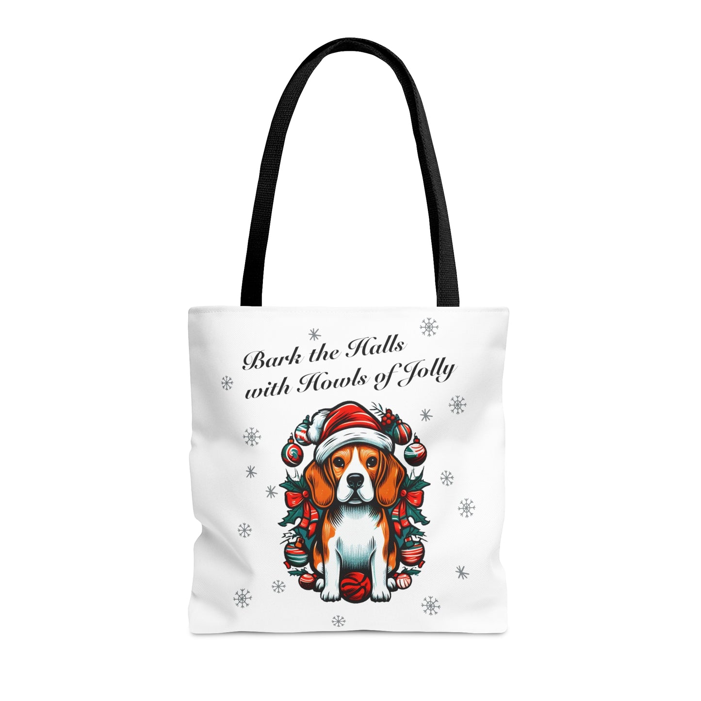 "Bark the Halls with Howls of Jolly" Beagle Tote Bag - Finleys Online