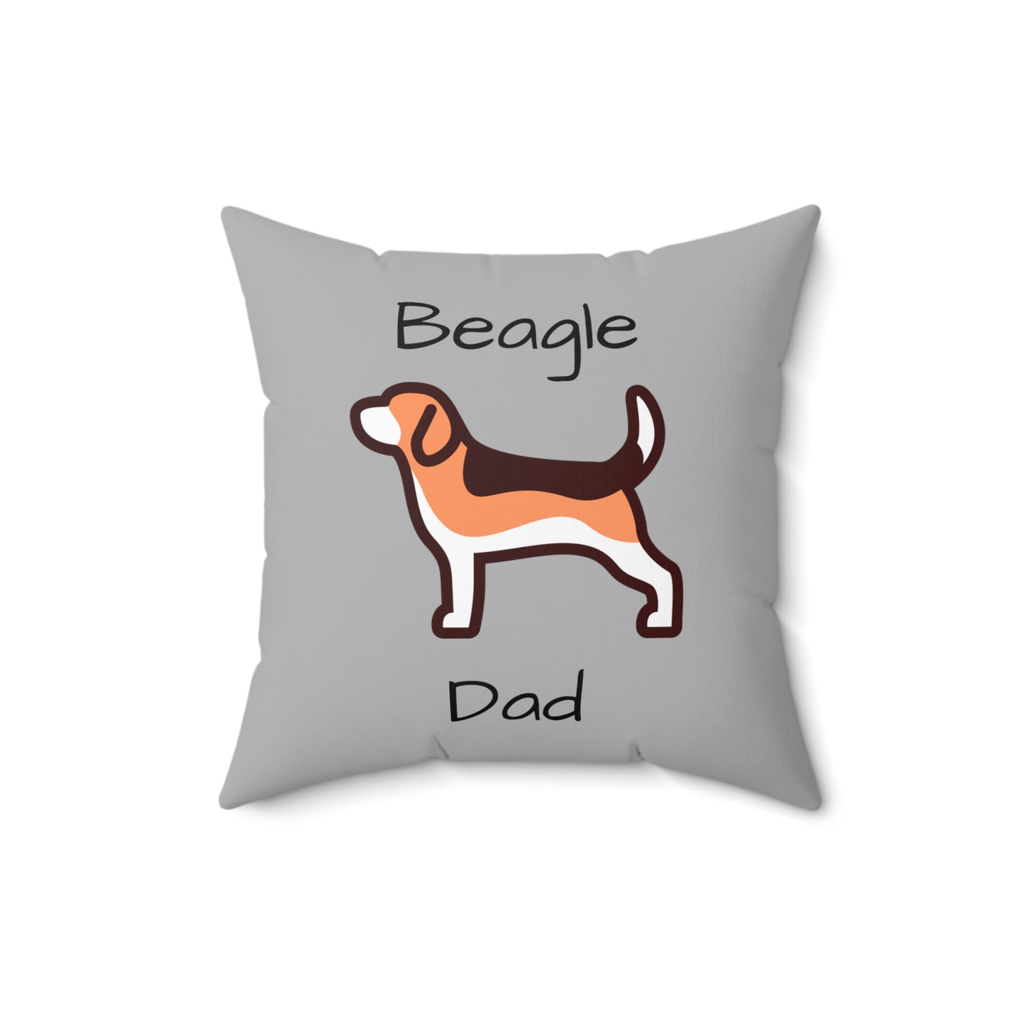 Beagle Dad Spun Polyester Square Pillow - Grey - Finleys Online