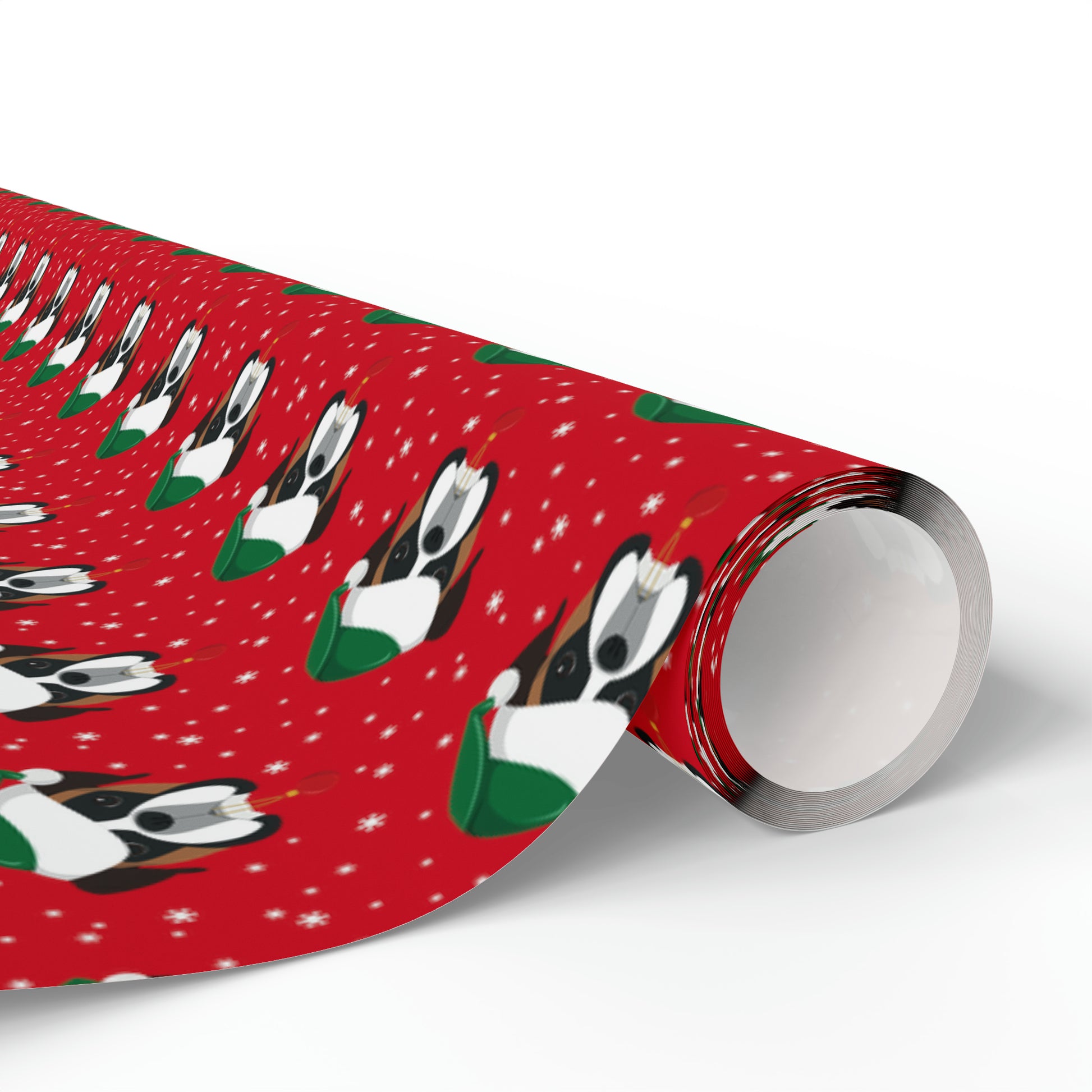 Santa Boxer (dog) Holiday Wrapping Paper - Red - Finleys Online