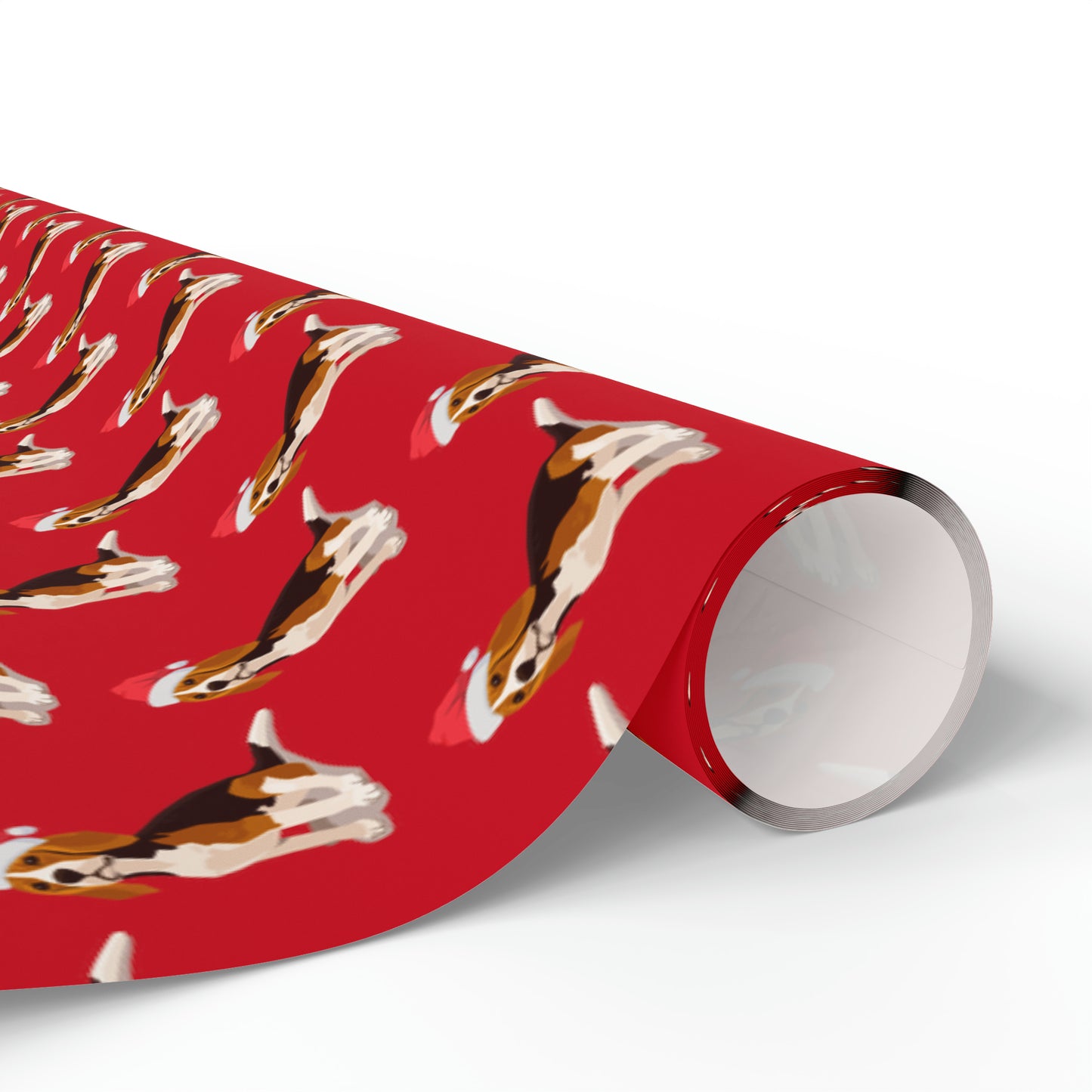 New Sizes: Santa Beagle Red Wrapping Paper - Finleys Online