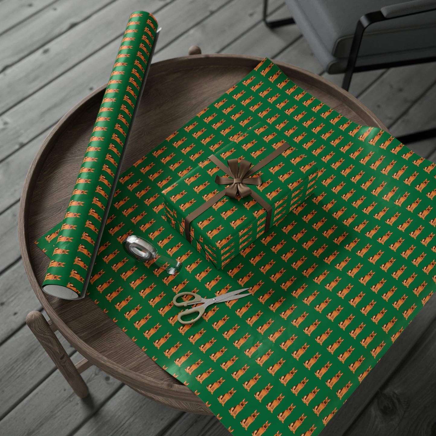 German Shepherd Green Wrapping Paper - Finleys Online