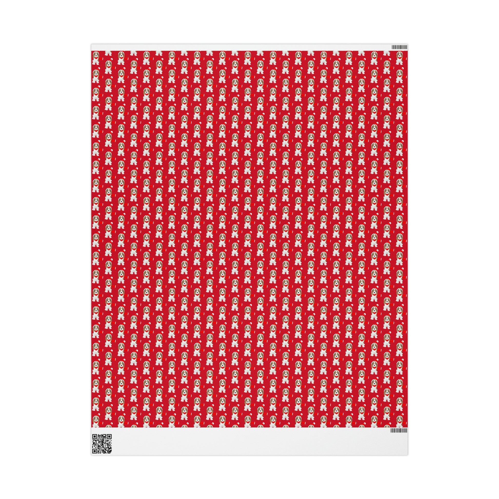 New Sizes: Beagle Puppy Red Wrapping Paper - Finleys Online