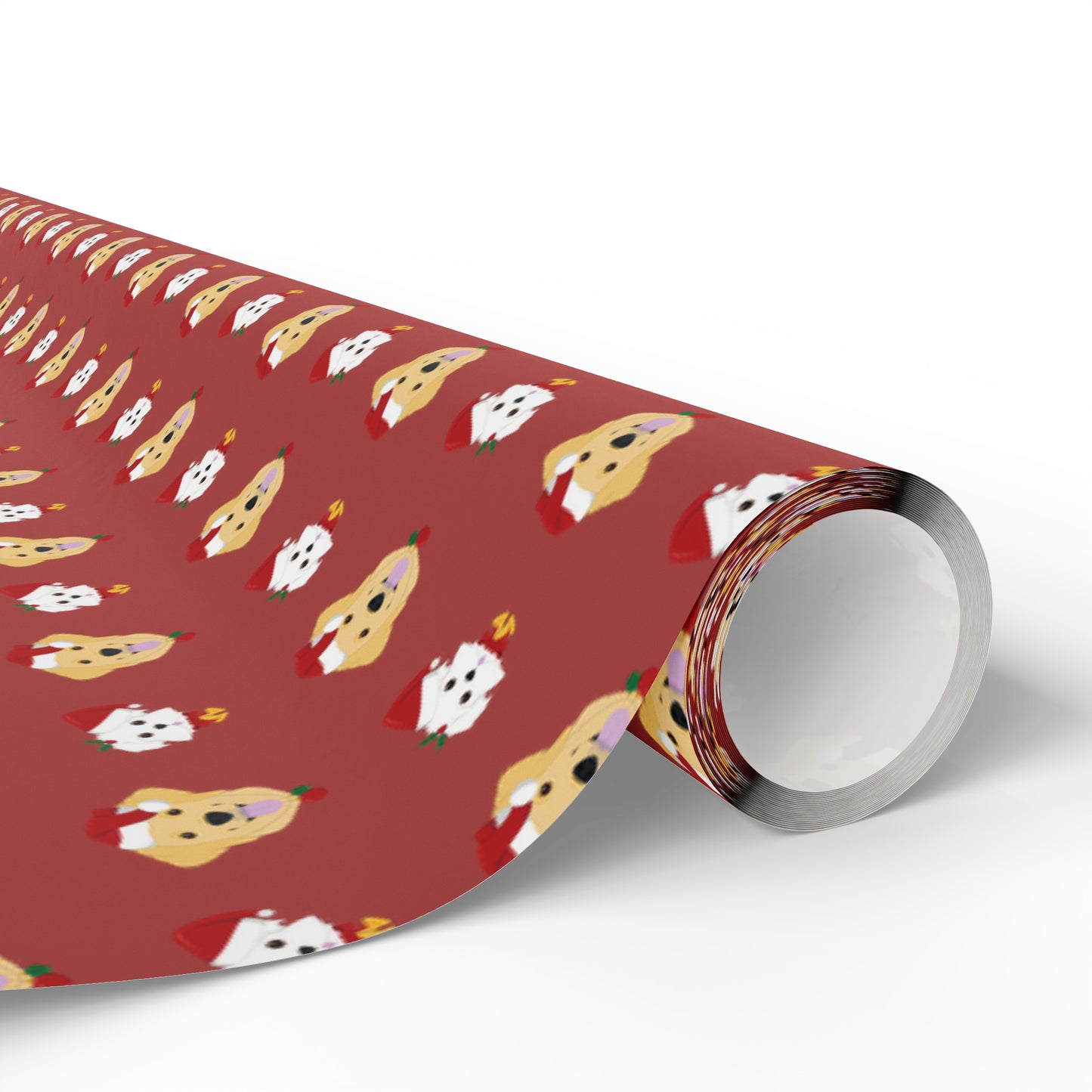 Golden Retriever & Maltipoo Holiday Wrapping Paper - Red - Finleys Online