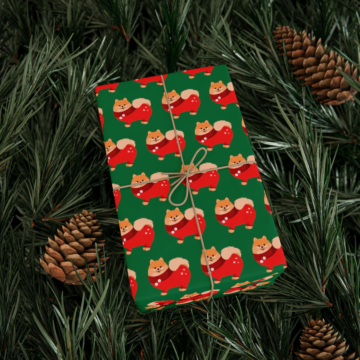 Pomeranian Green Wrapping Paper - Finleys Online