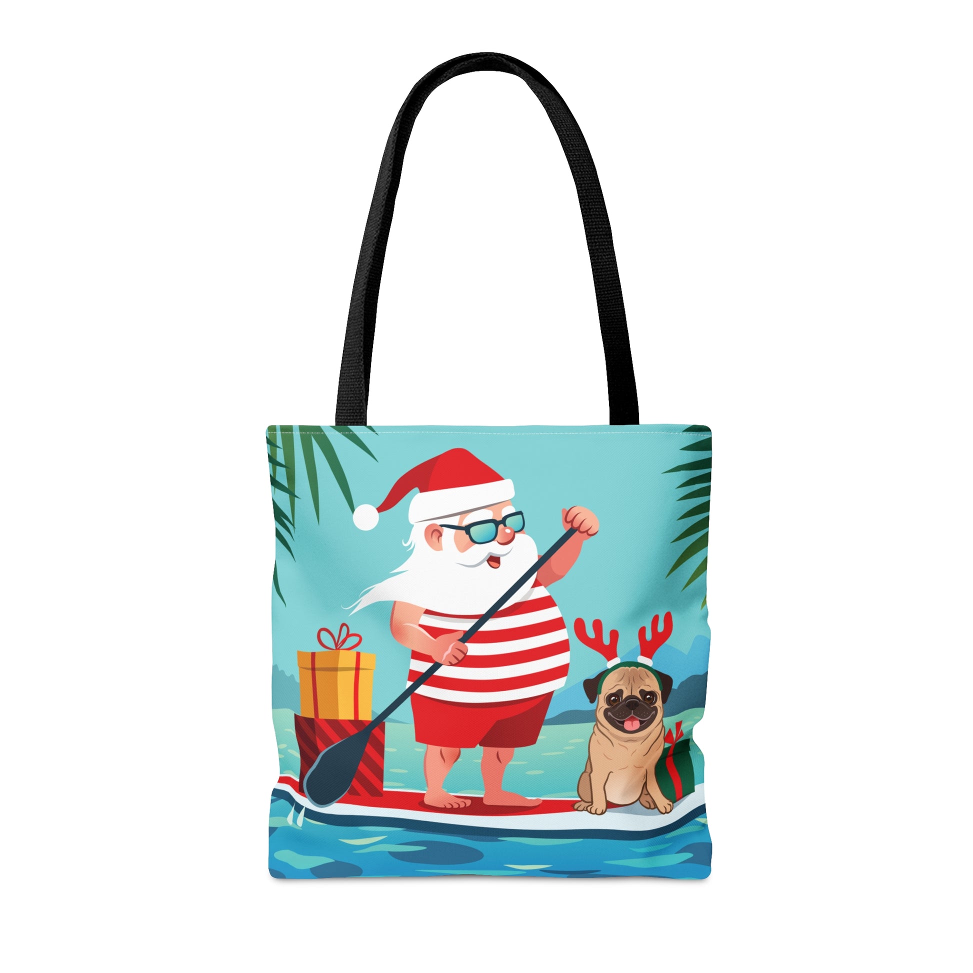 Santa & Pug Holiday Tote Bag - Finleys Online