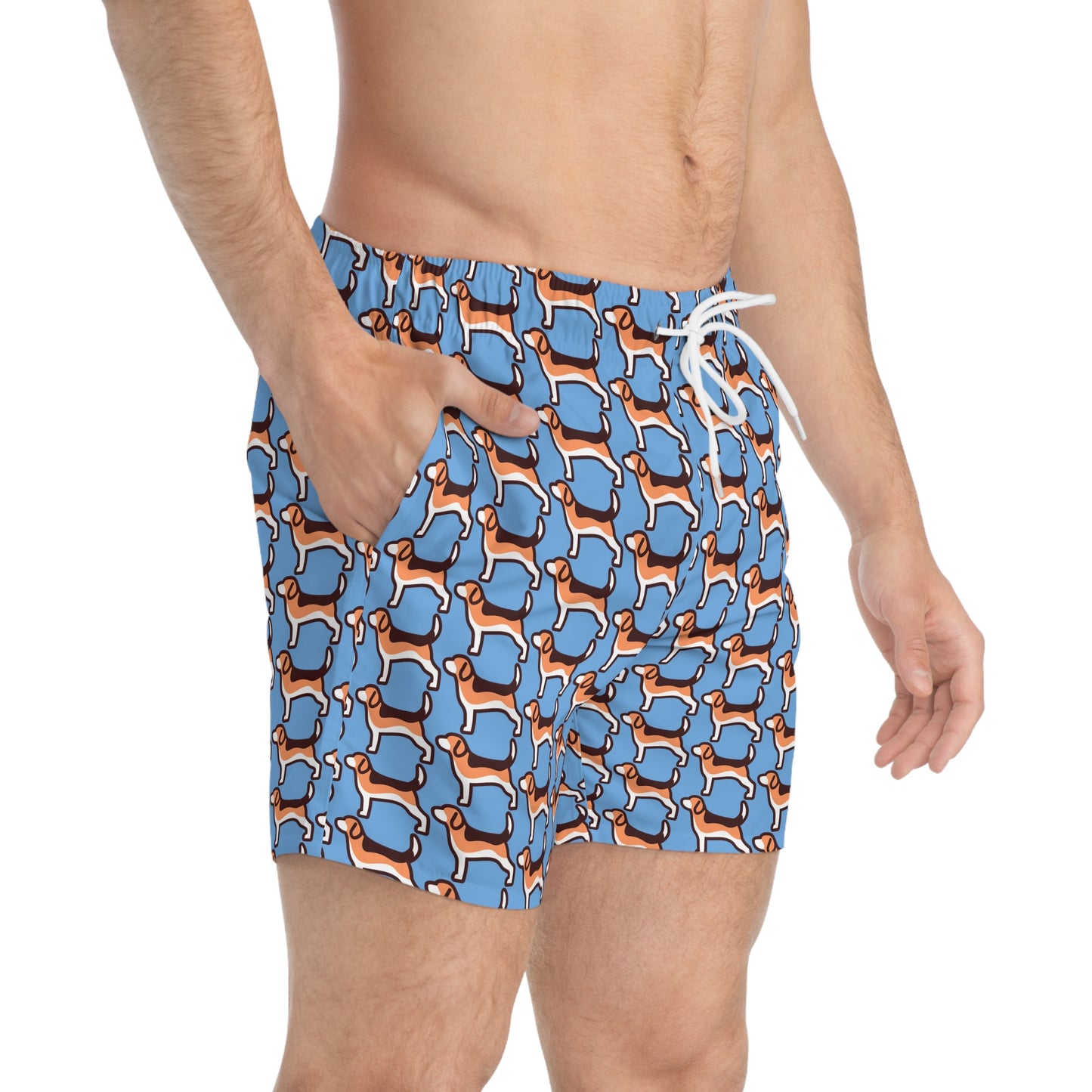 Modern Beagle Swim Trunks - Light Blue