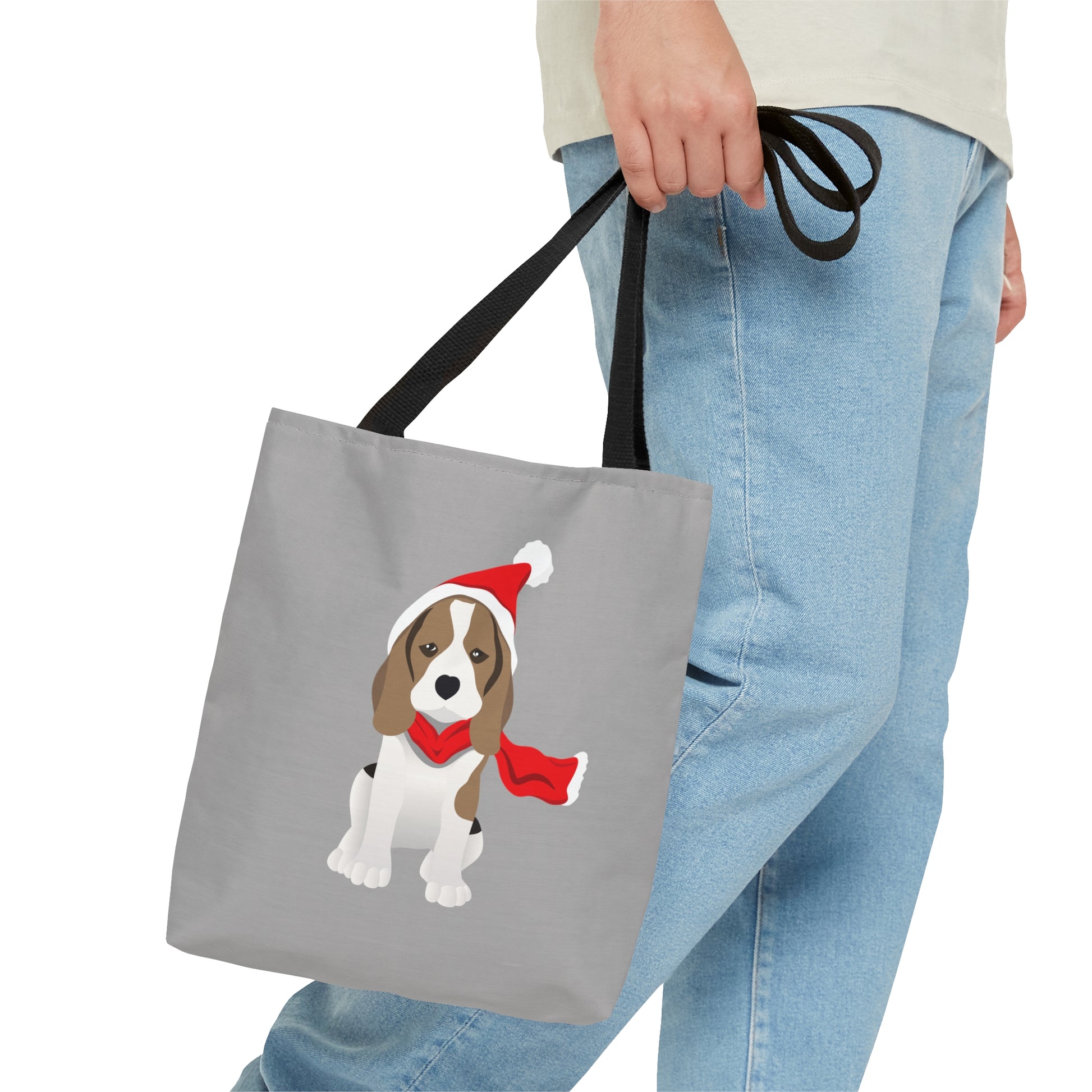 Holiday Beagle Tote - Light Grey - Finleys Online