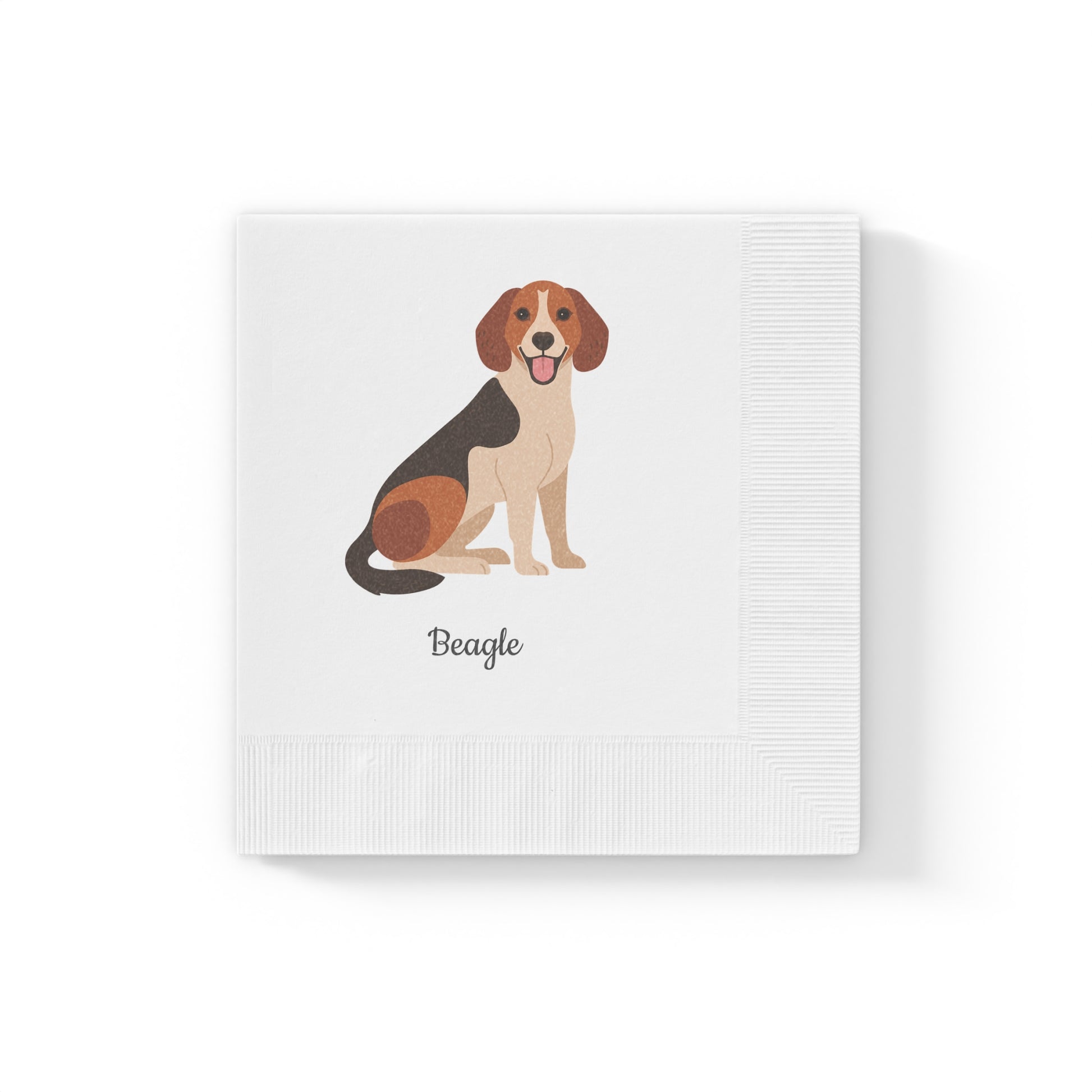 Sitting Beagle White Coined Napkins - Finleys Online