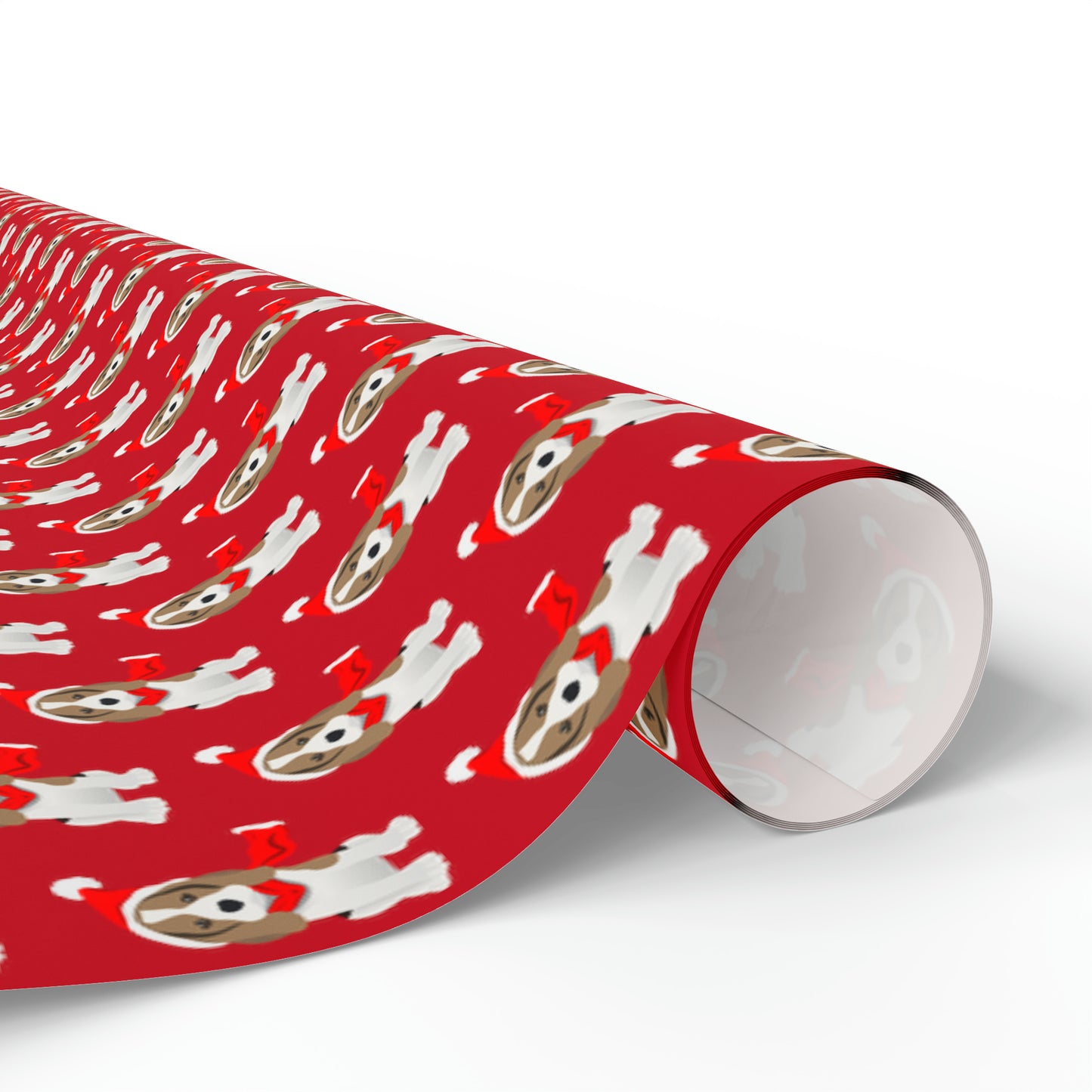 New Sizes: Beagle Puppy Red Wrapping Paper - Finleys Online