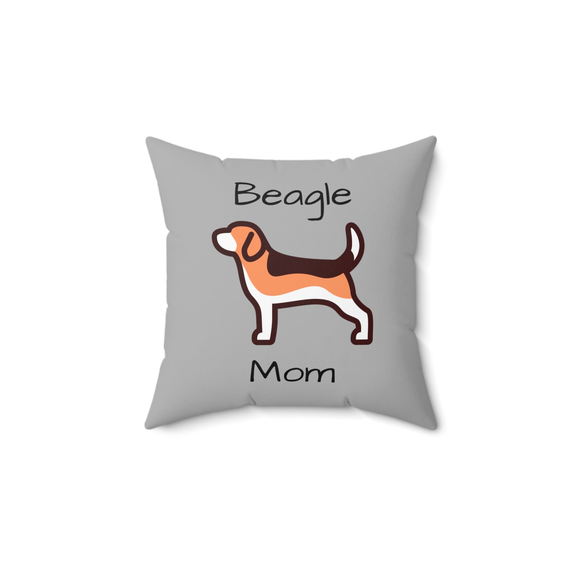 Beagle Mom Spun Polyester Square Pillow - Grey - Finleys Online