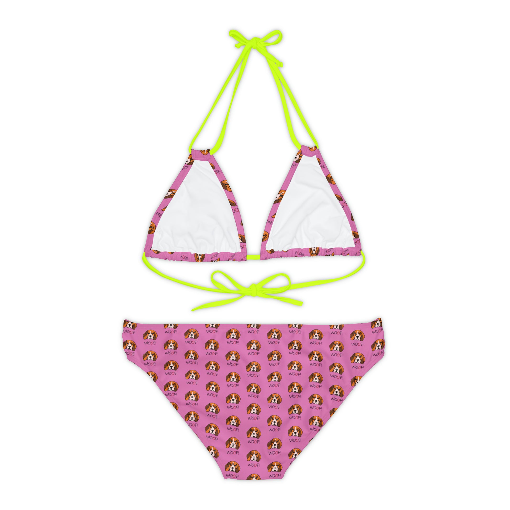 Beagle Woof! Strappy Bikini Set - Pink - Finleys Online