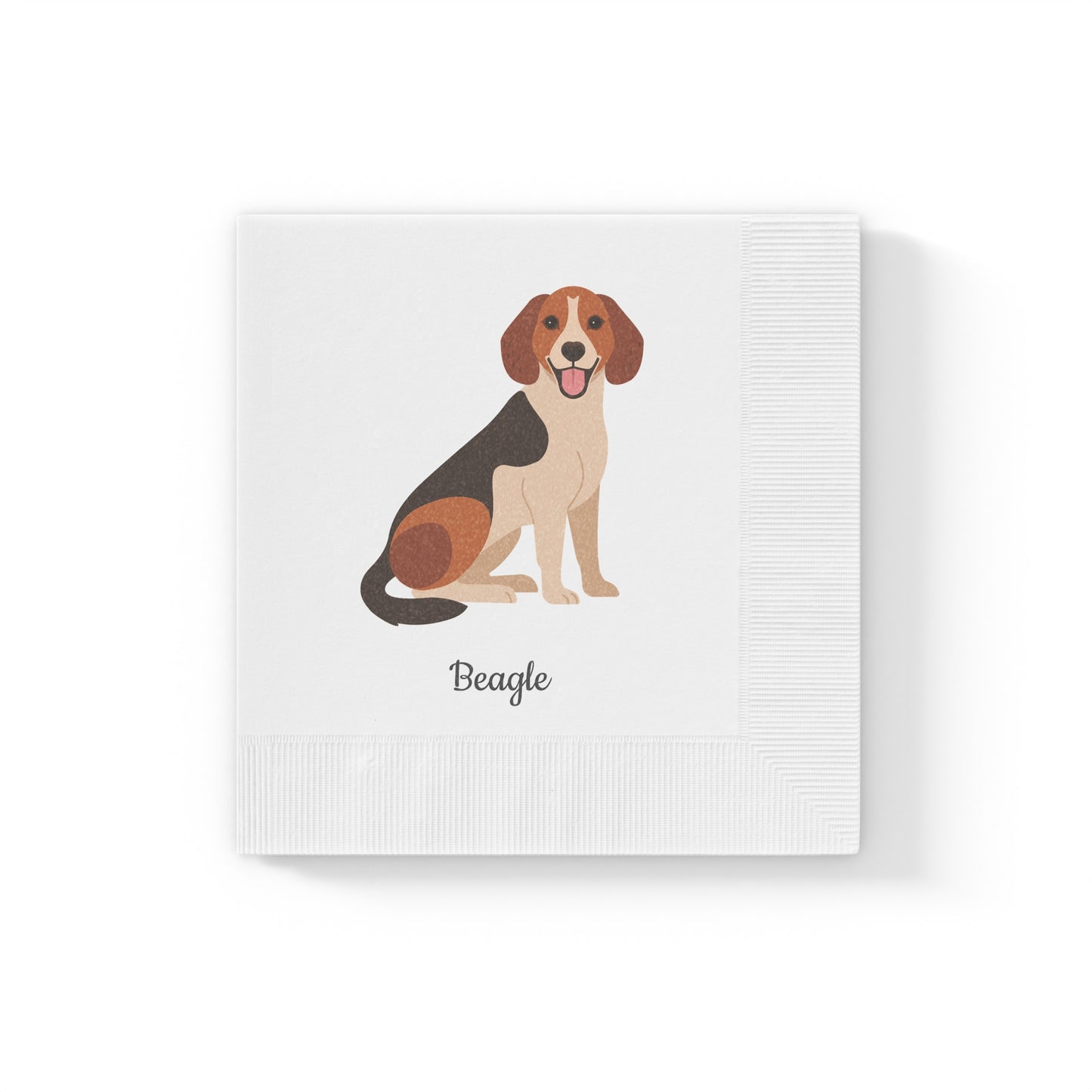 Sitting Beagle White Coined Napkins - Finleys Online