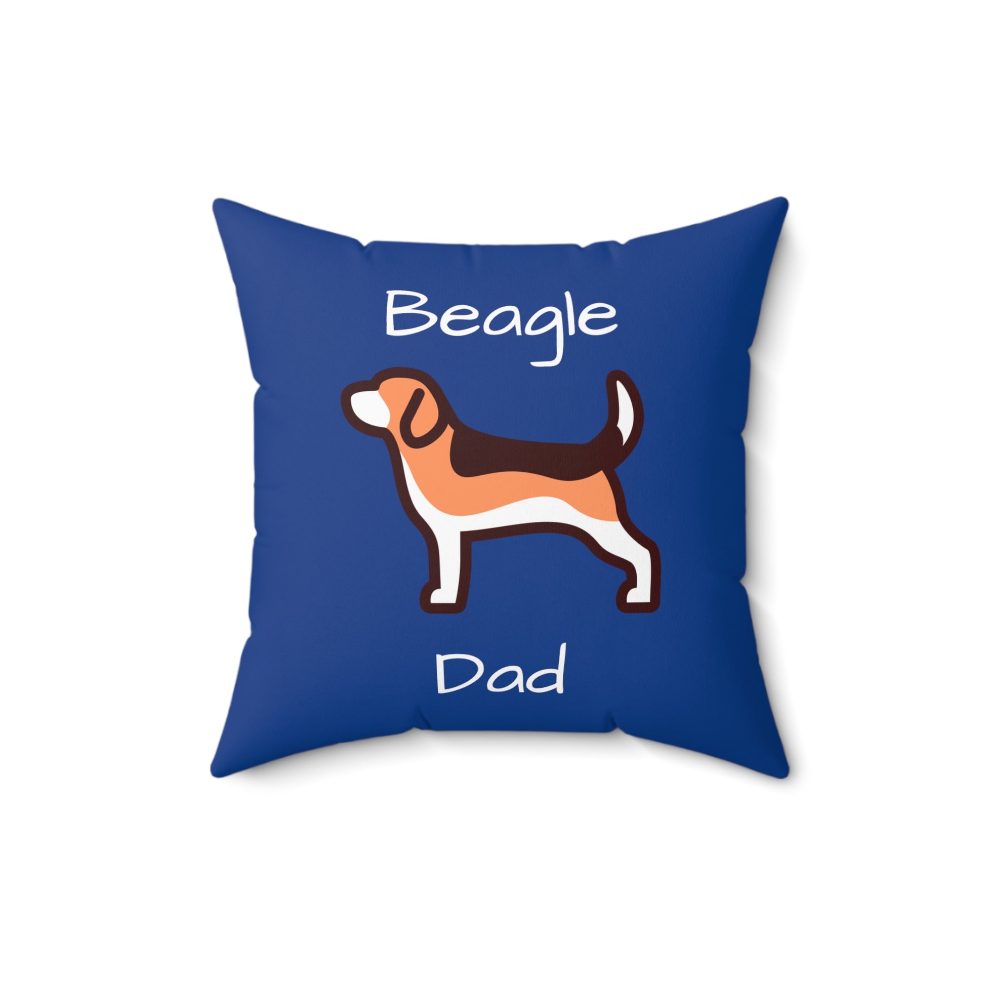 Beagle Dad Spun Polyester Square Pillow - Navy Blue - Finleys Online