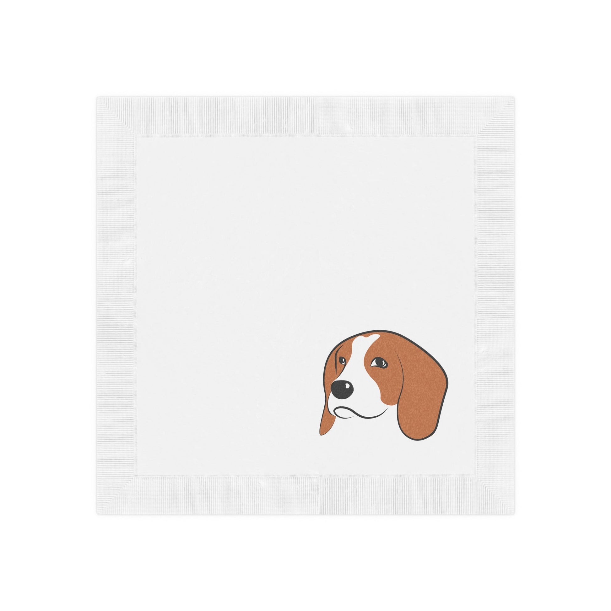 Beagle Face White Coined Napkins - Clearance - Finleys Online