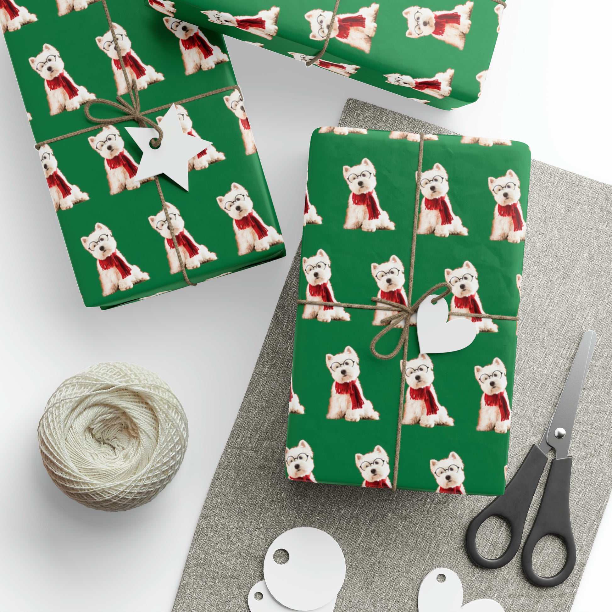 Westie Green Wrapping Paper - Finleys Online