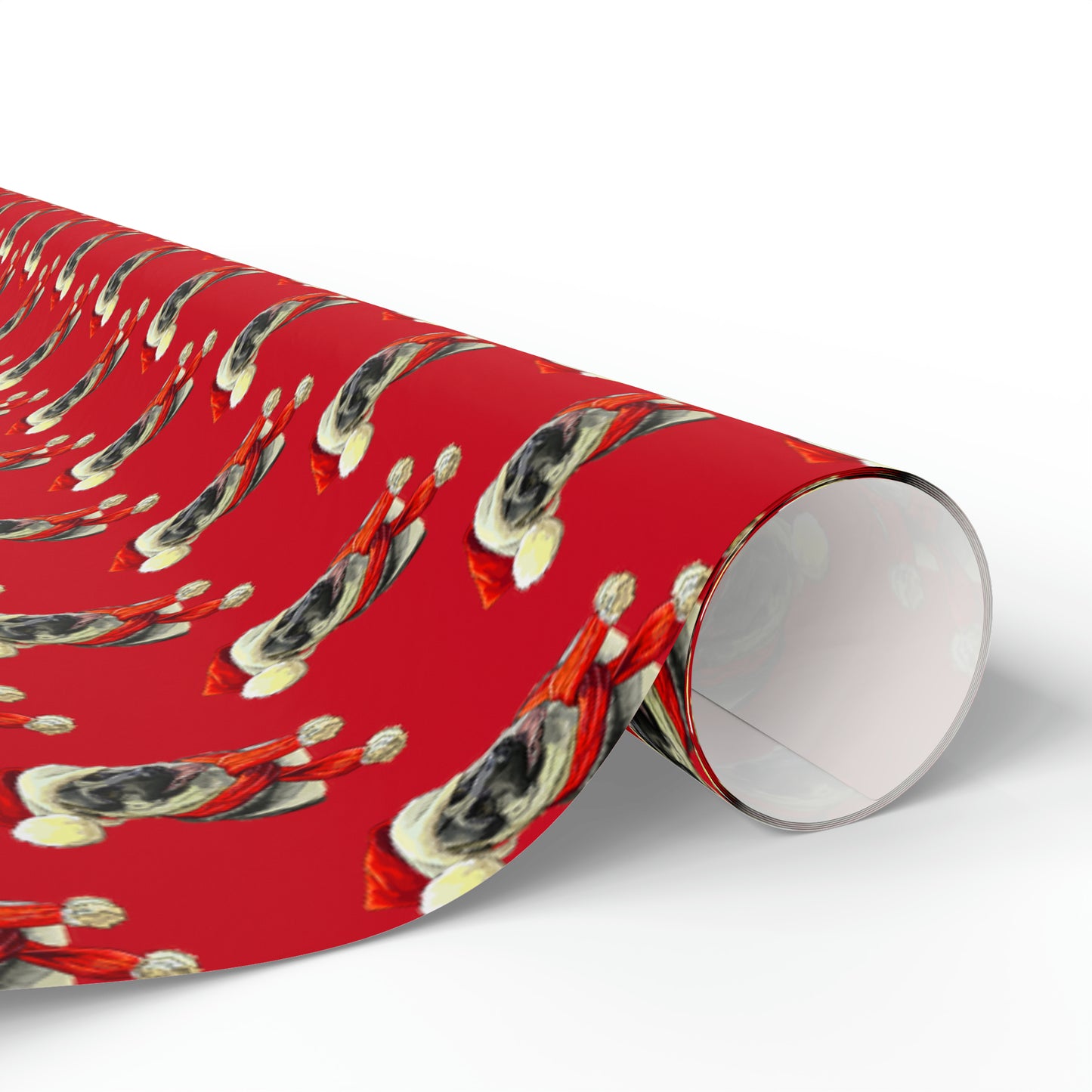 German Shepherd in Santa Hat Wrapping Paper - Red - Finleys Online