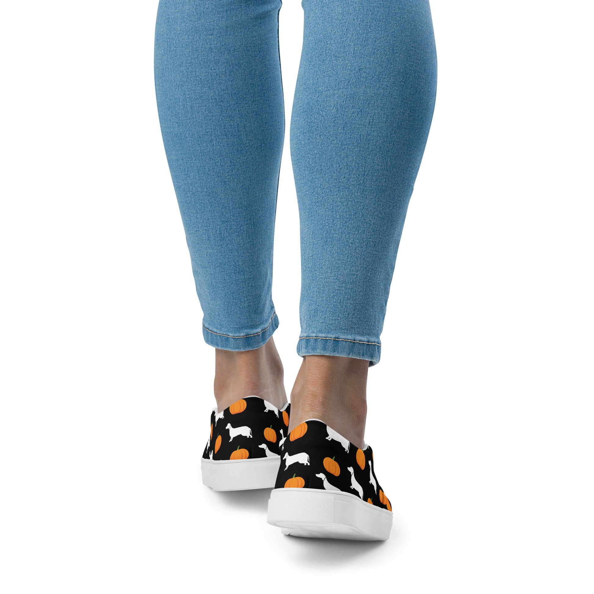 Dachshund Halloween Women’s slip-on canvas shoes - Finleys Online