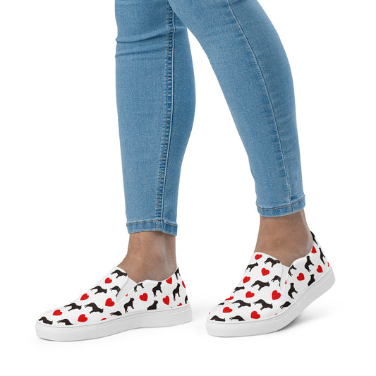 Boston Terrier Love - Women’s slip-on canvas shoes - Finleys Online