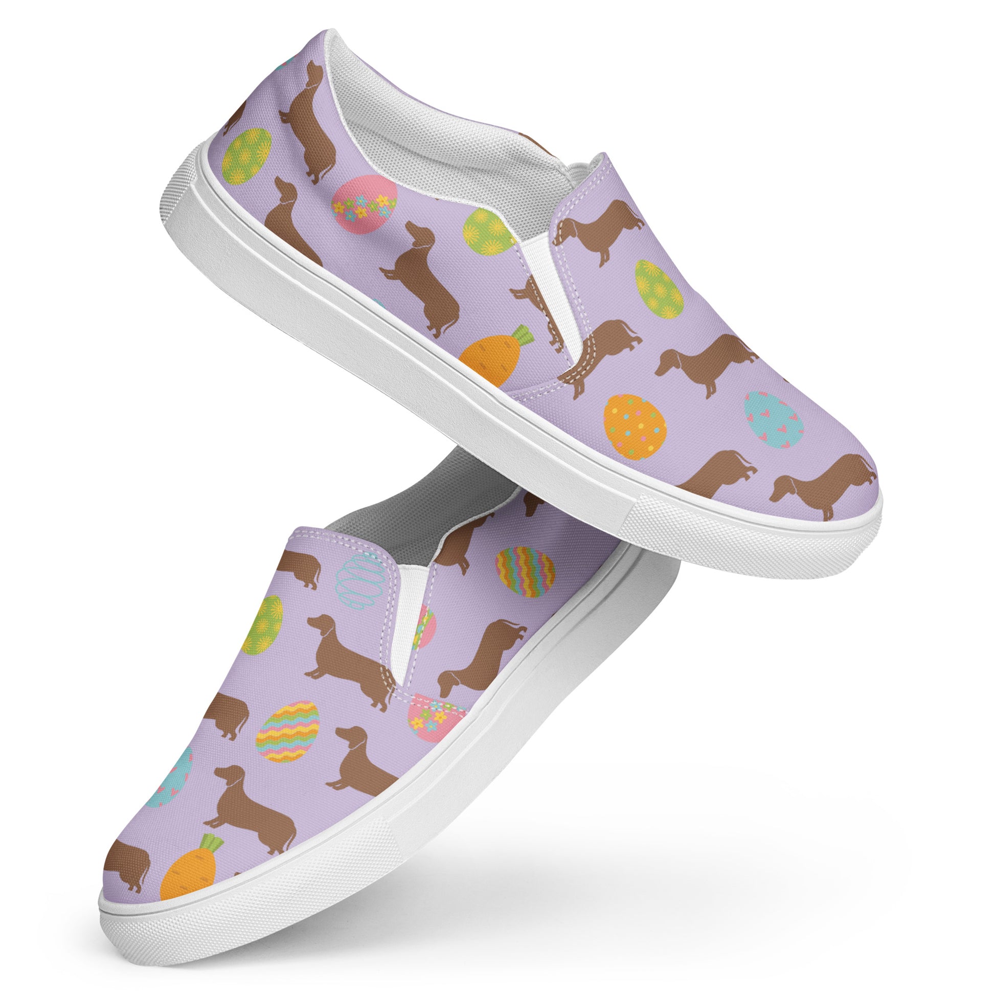 Spring Time Dachshund Women’s slip-on canvas shoes - Finleys Online