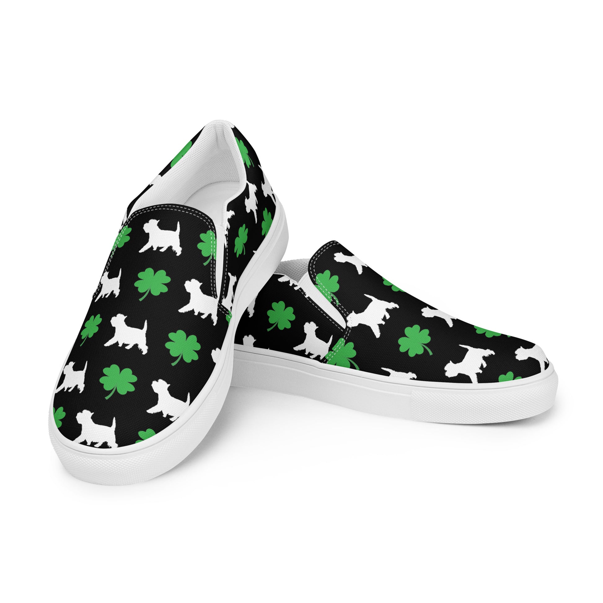 Lucky White Westie Women’s slip-on canvas shoes - Finleys Online