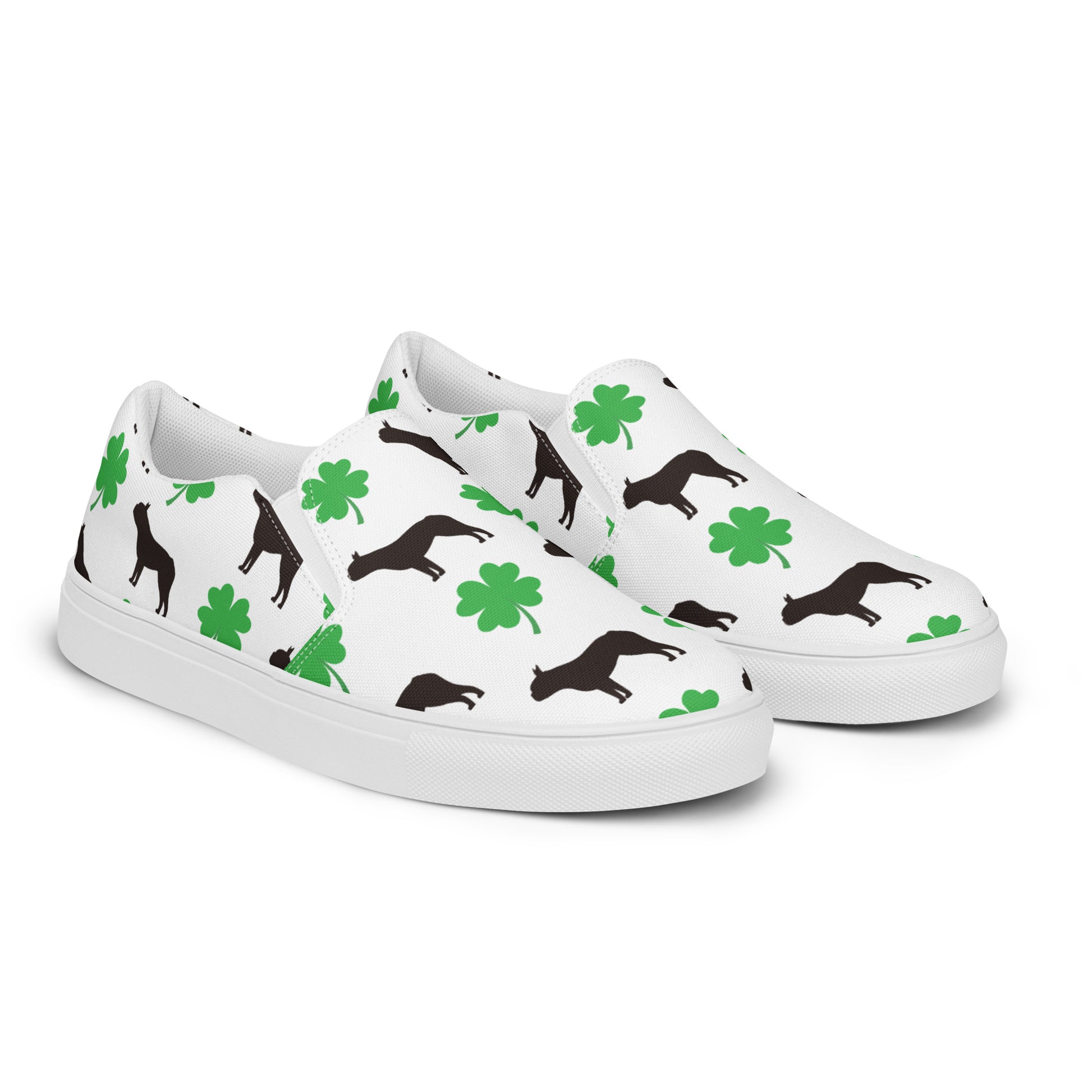 Lucky Boston Terrier Women’s slip-on canvas shoes - Finleys Online