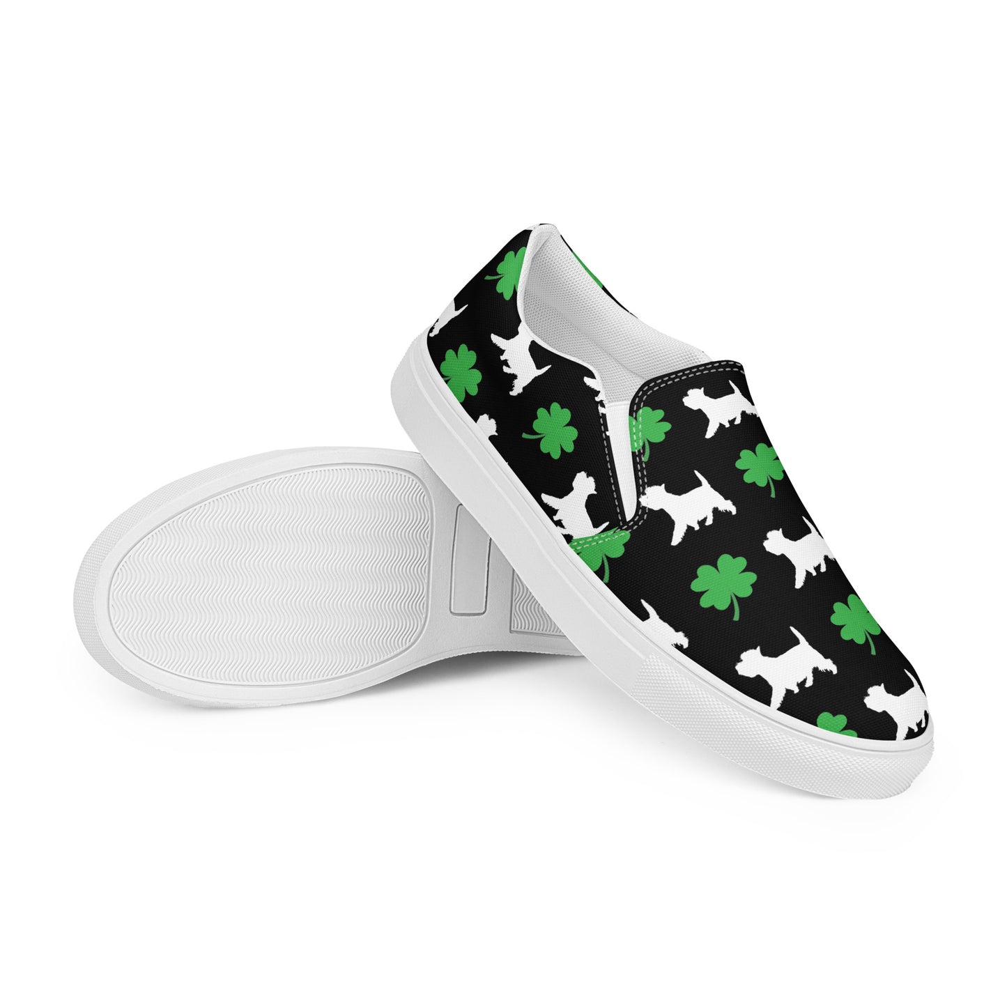 Lucky White Westie Women’s slip-on canvas shoes - Finleys Online